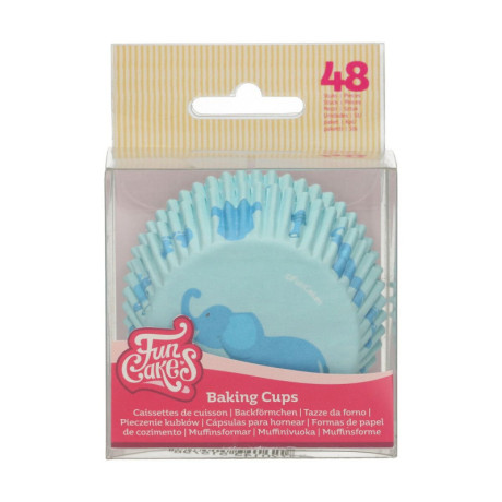 Caissettes à cupcakes FunCakes bébé bleu 48 pièces