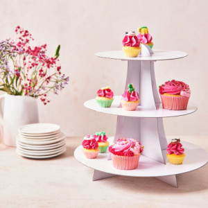 Présentoir à cupcakes à 3 étages FunCakes blanc