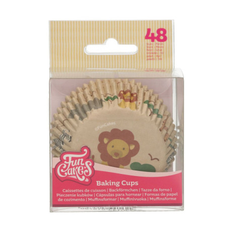 FunCakes Cupcake Baking Cups Safari Animals 48 pcs