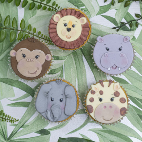 Karen Davies Safari Animal Faces Silicone Mold (Set of 5)