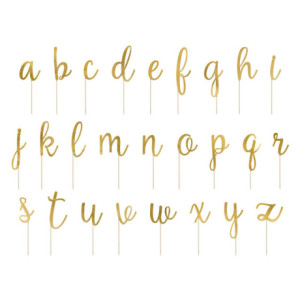 PartyDeco Alphabet Gold Toppers (Pack of 53)