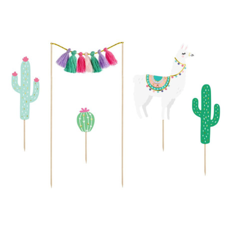 PartyDeco Llama Toppers (Pack of 5)