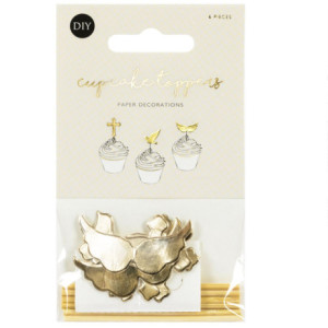 Toppers pour cupcakes PartyDeco première communion (lot de 6)