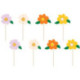 PartyDeco Mix Flowers Toppers (Pack of 8)