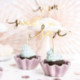 Toppers pour cupcakes PartyDeco Love or (lot de 6)