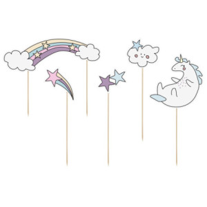 PartyDeco Unicorn Toppers (Pack of 5)