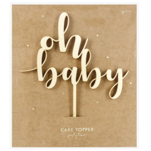 Topper en bois PartyDeco Oh Baby