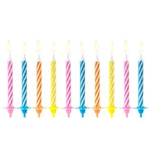 PartyDeco Mixed Color Candles (Pack of 10)