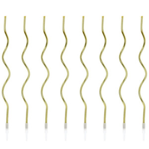 PartyDeco Twisted Candles Gold (Pack of 8)