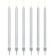 PartyDeco Silver Candles 12.5 cm (Pack of 12)