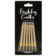 PartyDeco Gold Candles 6 cm (Pack of 6)