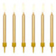 PartyDeco Gold Candles 6 cm (Pack of 6)