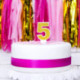 Bougie PartyDeco chiffre 5 or