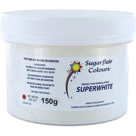 Sugarflair Water-Soluble Powder Colour Super White 150 g