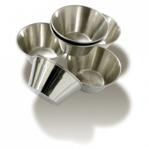 Pie mould stainless steel Ø 70 mm H 38 mm (6 pcs)