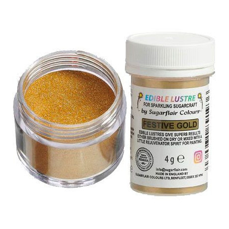 Sugarflair Edible Glitter Festive Gold 4 g