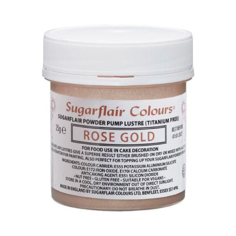 Sugarflair Edible Glitter Rose Gold 25 g