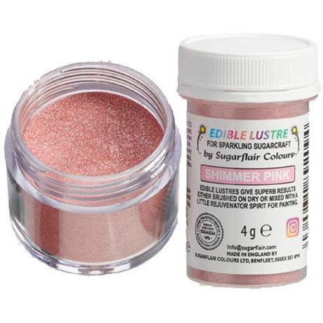 Paillettes alimentaires Sugarflair Shimmer Pink 4 g