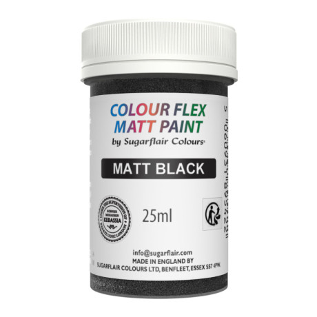 Sugarflair Matt Edible Paint Black 25 ml