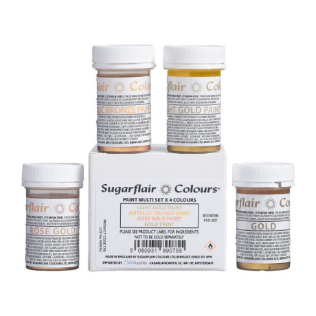 Kit de peinture alimentaire Sugarflair (lot de 4)