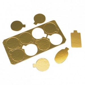 Mini smooth gold round cardboard Ø 80 mm (8 pcs)
