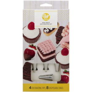 Kit de décoration mini pâtisseries Wilton 4 douilles et 8 poches