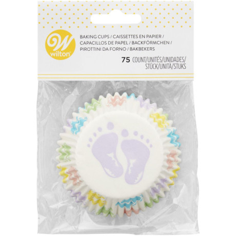 Wilton Baby Feet Cupcake Baking Cups 75 Pieces