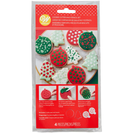 Wilton Christmas Cookie Cutters & Stencils 4 Pieces