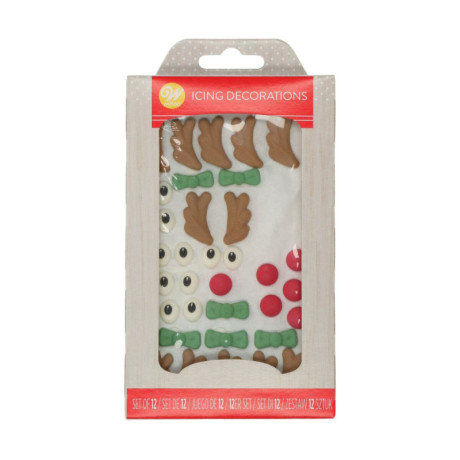 Wilton Royal Icing Decorations Reindeer 12 Pieces