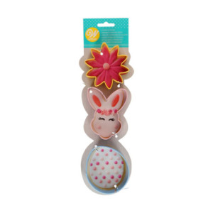 Découpoirs de biscuits Wilton fleur, tête de lapin, oeuf 3 pièces