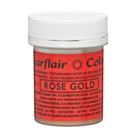 Peinture alimentaire Sugarflair Or Rose 35 g