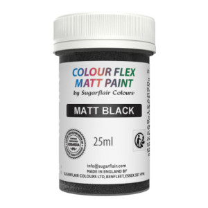 Peinture mate alimentaire Sugarflair Noir 25 ml