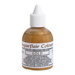 Colorant aérographe Sugarflair Gold E171 Free 60 ml