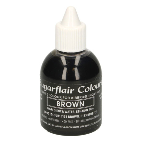 Colorant aérographe Sugarflair Marron 60 ml