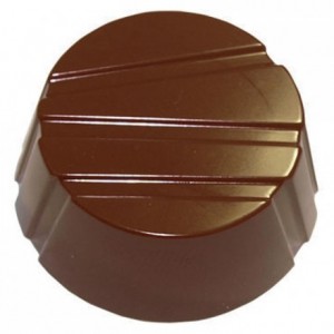 Moule 28 ronds striés en polycarbonate pour chocolat