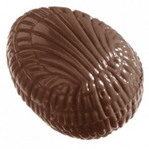 Sweets grooved half-eggs moulds in polycarbonate 275 x 175 mm (40 moulds)