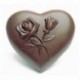 Moule 4 coeurs décorés fleurs en polycarbonate pour chocolat