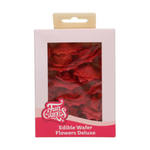 Edible Wafer Flowers FunCakes medium red rose 4 cm 15 pieces
