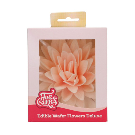 Edible Wafer Flowers FunCakes large ombré orange peony 12.5 cm 1 piece