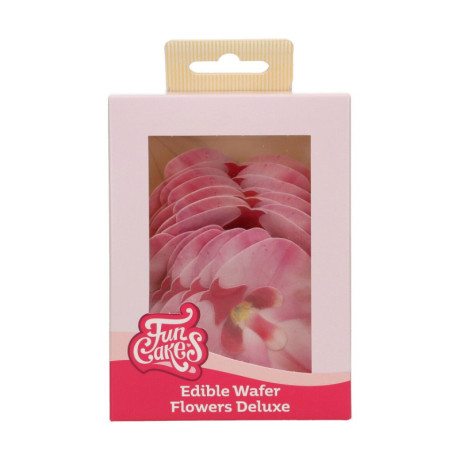 Fleurs comestibles en azyme FunCakes moyenne orchidée rose 8,5 cm 10 pièces