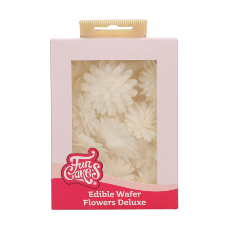 Edible Wafer Flowers FunCakes medium white daisy 8.5 cm 12 pieces