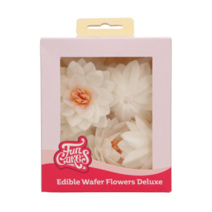 Edible Wafer Flowers FunCakes medium white lotus flower 7 cm 10 pieces