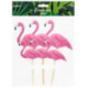 Toppers PartyDeco flamants roses 6 pièces
