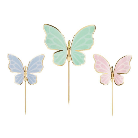 Toppers PartyDeco butterflies 9 pieces