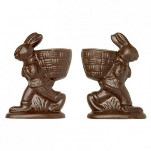 Chocolate mould polycarbonate 1 rabbit with basket to be furnished