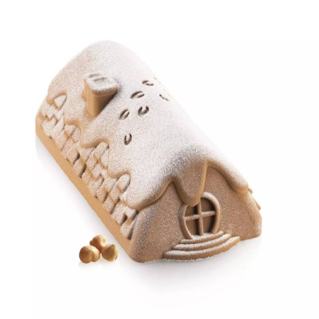 Moule silicone bûche Winter Cottage 230 x 105 x 75 mm