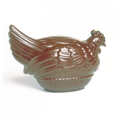 Chocolate mould polycarbonate hen on basket