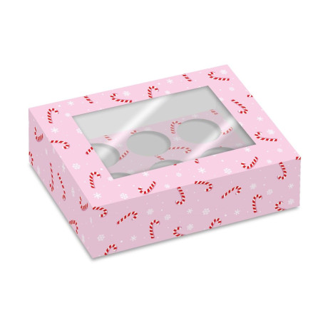 FunCakes Cupcake Box 6 - Candy Canes pk/2