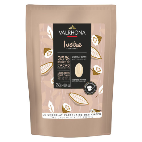 Ivoire 35% white chocolate Gourmet Creation beans 250 g
