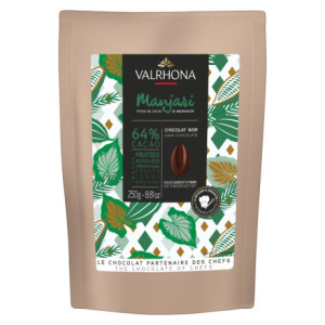 Manjari 64% chocolat noir de couverture pure origine Madagascar fèves 250 g